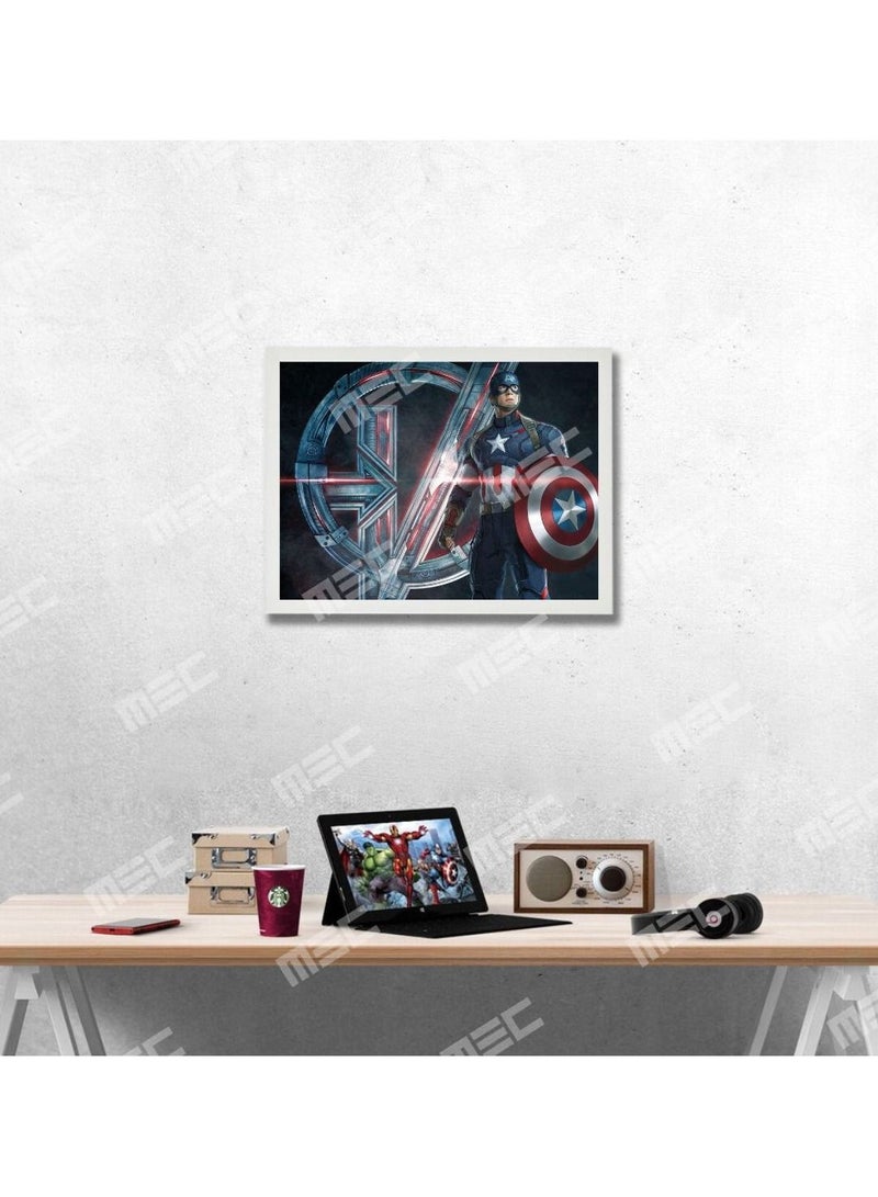 إم إي سي إطار ملصق تصميم كابتن أمريكا 21x30 سم - Image 3