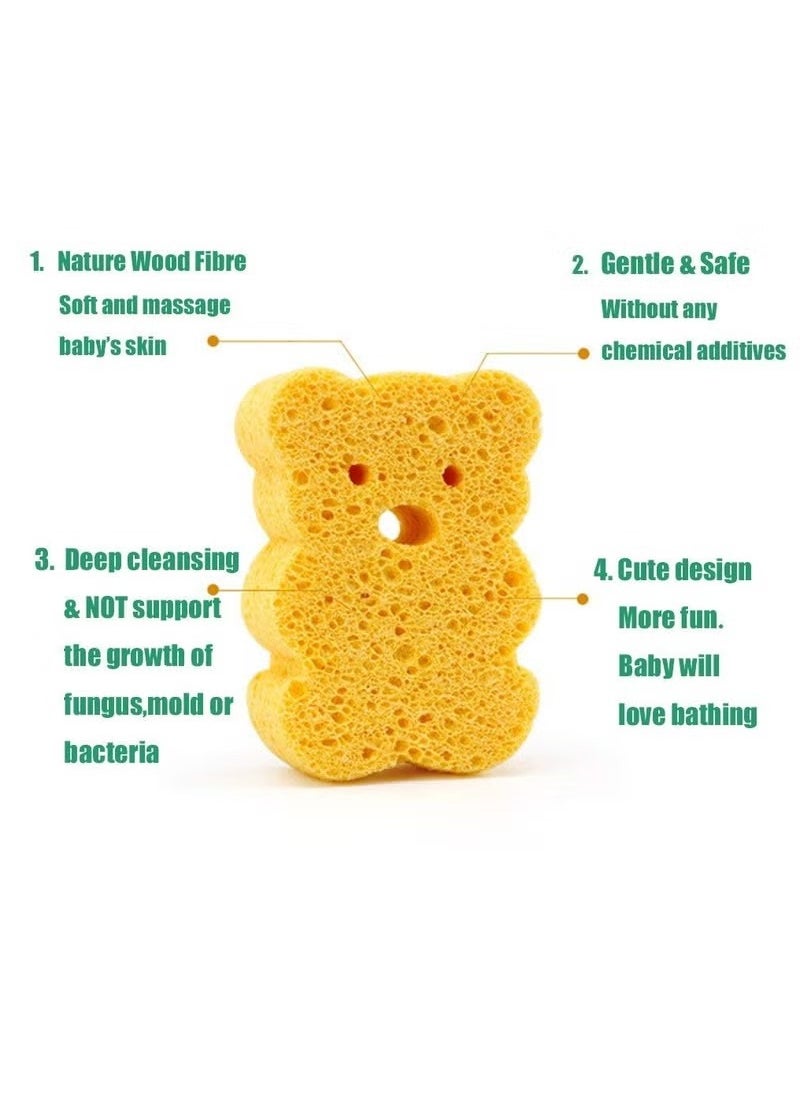 Bukela 4 Pack Premium Bath Sponge, Bath Foam Rub Shower Sponge, Soft Cotton Scrubber Bath Brush Rubbing Towel for Toddler Infant Newborn Great for Sensitive Skin (Set of 4)  - Image 3