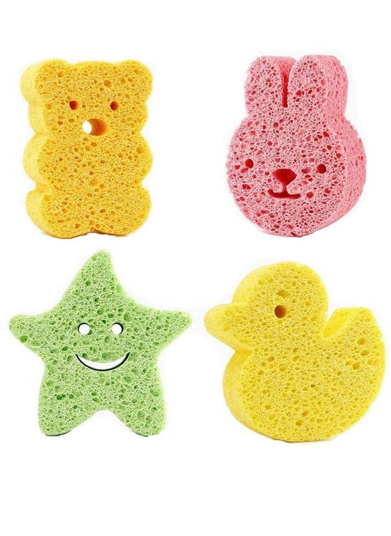 Bukela 4 Pack Premium Bath Sponge, Bath Foam Rub Shower Sponge, Soft Cotton Scrubber Bath Brush Rubbing Towel for Toddler Infant Newborn Great for Sensitive Skin (Set of 4)  - Image 2