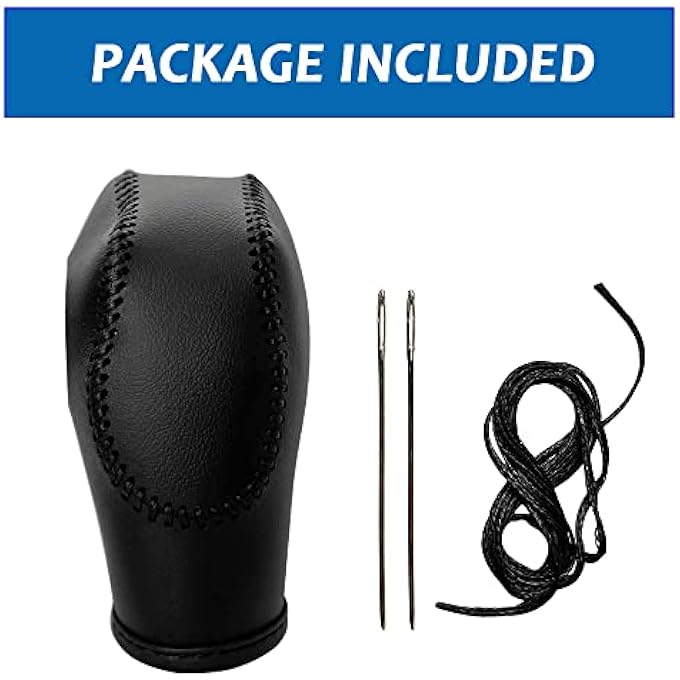 rayihni DEYTOP Gear Shift Knob Cover for FusionEscapeFocusFiesta Auto Leather Shifter Knob Trim for EcoSportTransitCMax Accessories Black with Black Stitches - Image 5