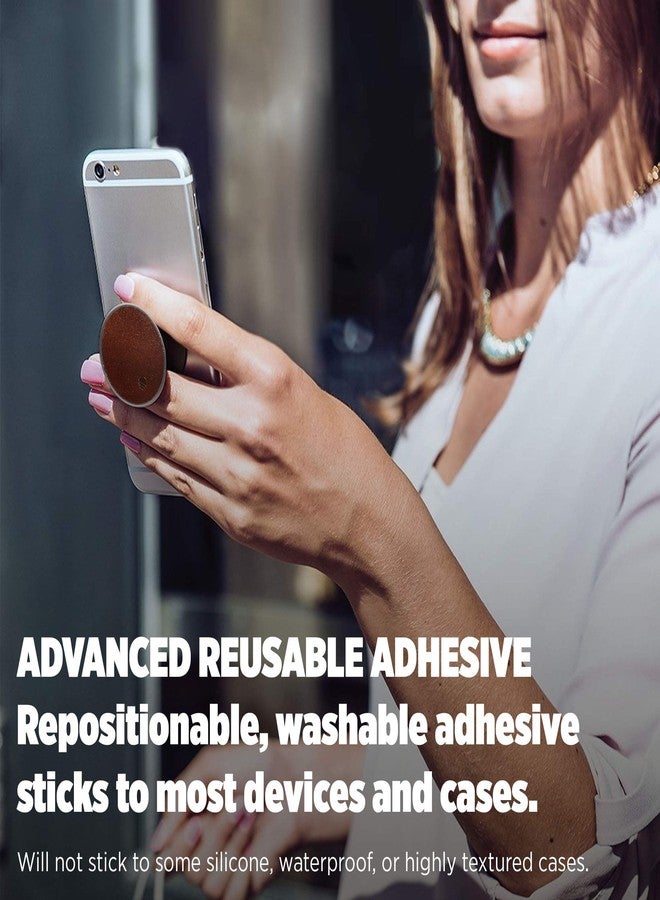 PopSockets: Collapsible Grip & Stand for Phones and Tablets - Brown Vegan Leather - Image 4