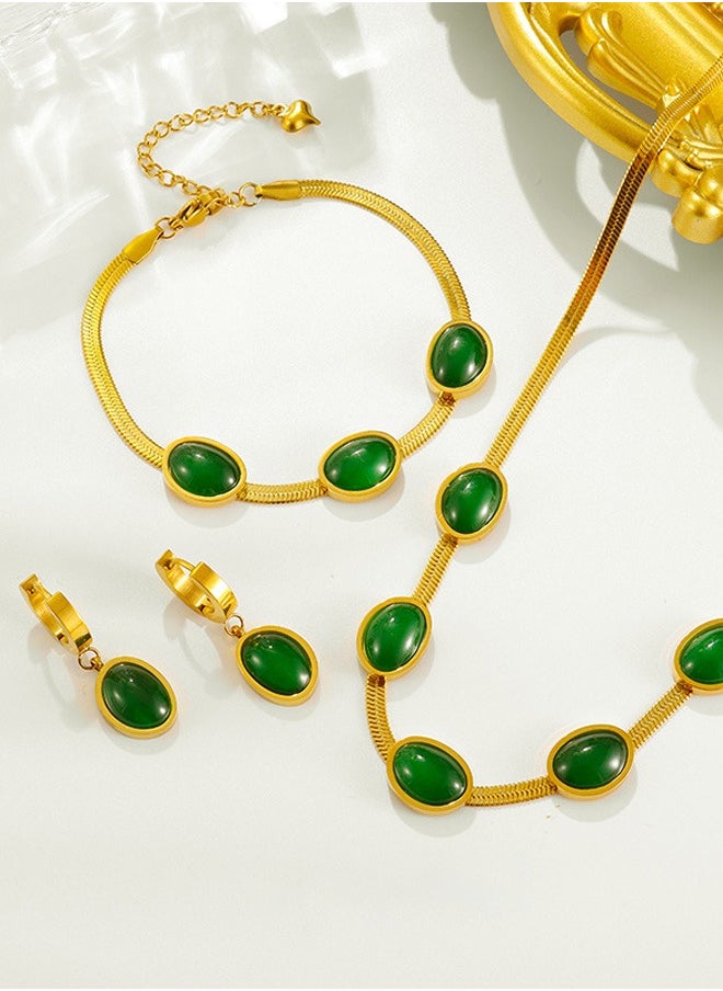 Generic - 3 Piece Jewelry Set of Necklace Earrings and bracelet - Rhinestone Decor Jewellery Set for Women Ladies Gift for Girlfriend Wife Mother Bridesmaids Wedding Party Accessories - Image 1