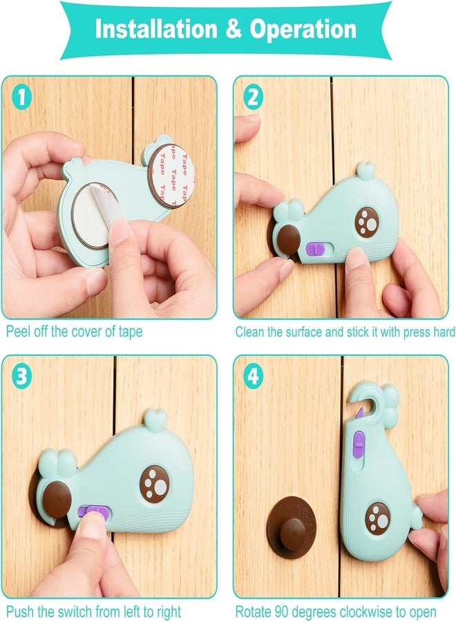 HomeAra Child Safety Adhesive Locks Set Adjustable Drawer Cupboard,Oven,Refrigerator Latches No Drilling Needed Baby Proofing for Toilets, Seats,and Secure and Easy Installation (White Pack of-1) - Image 5