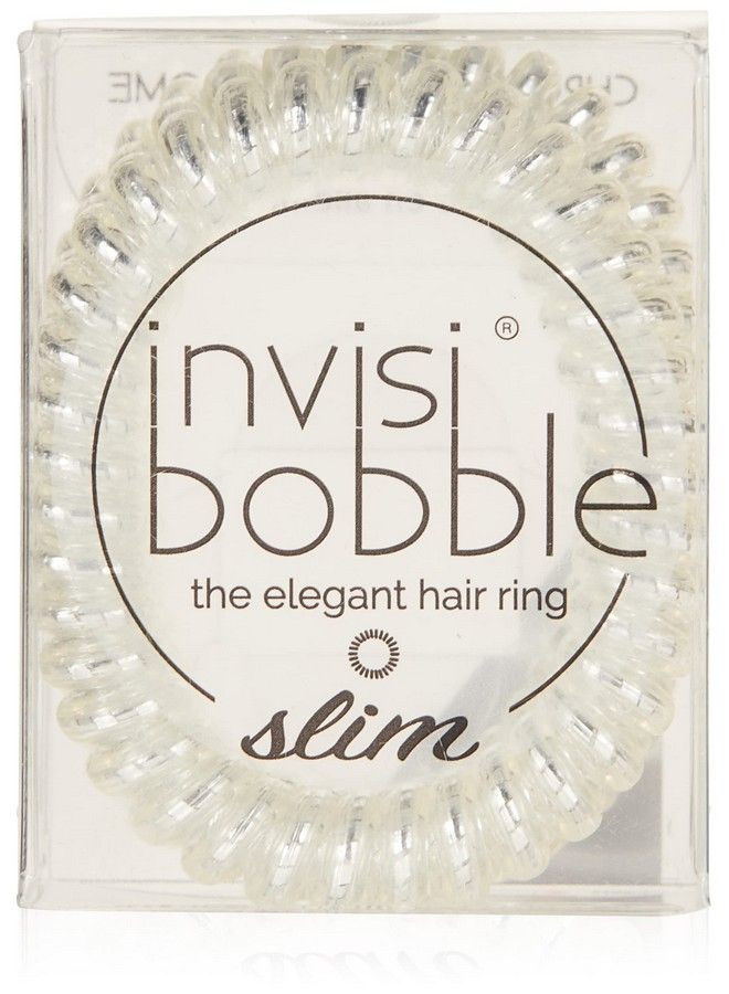 invisibobble Slim Traceless Spiral Ties Hair Ring 3Pieces Chrome Sweet Chrome - Image 1