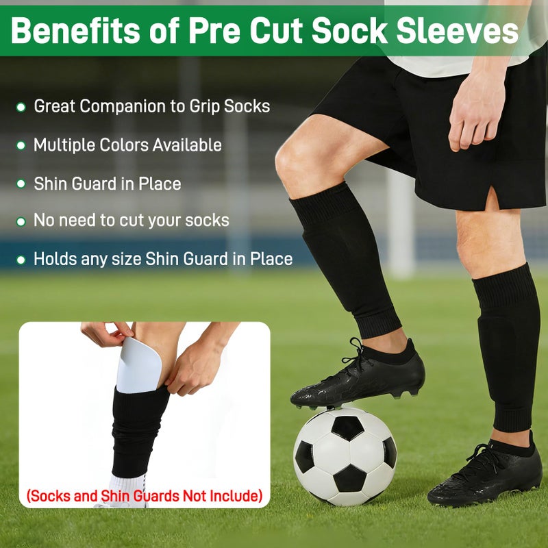 Vidroxin 3 Pairs Pre Cut Soccer Socks, Soccer Leg Sleeves Compatible With Grip Socks for Football Baseball Softball Rugby - Image 4