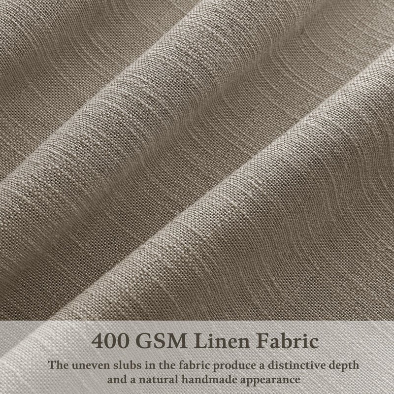 TWODRAPES Linen Taupe Curtains 96 Inches Long Pinch Pleat for Living Room Dining 2 Panels Tan Brown Burlywood Light Filtering Privacy 96 Inch Pleated Drapes Hooks Rings Back Tab for Sliding Door Bedroom - Image 3
