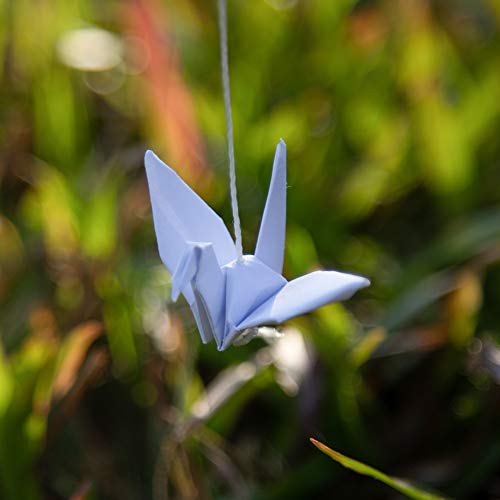 Lotus Mann 200pcs 10Strings White Origami Paper Crane Garlands for Spring Rustic Wedding Party Decorations Bridal Shower Origami Birds Streamers for Baby Shower/Engagement/Valentine's Day/Birthday Party - Image 3