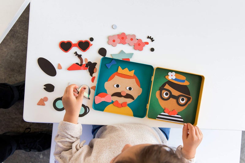 Petit Collage Funny Face Magnetic Travel Play Set – Fun Game for Families, Ideal for 2-4 Players, Ages 4+ – Travel Game for Kids with Handy Portable Tin – Make a Great Gift Idea - Image 4