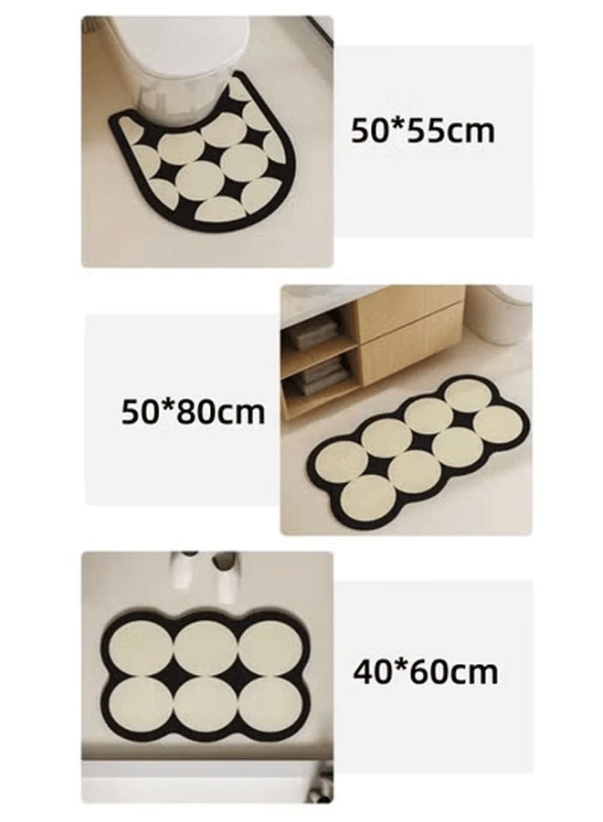 Aikenn 3 Pieces Bathroom Mats,Ultra Soft Non Slip Toilet Bath Mat Set, Soft Comfortable Bath Mat,U-Shaped Toilet Rug Area Rug Set, Non-Slip Water Absorption Quick Drying Bath Rug, Home Decor Accessories,3-Pack  - Image 2