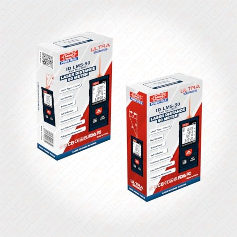 - Laser Measure 50M Range - 4 Measurement Modes, 2x AAA Battery included, Compact design, Certified by FDA, UKCA, FCC, CE, CB. - Image 4