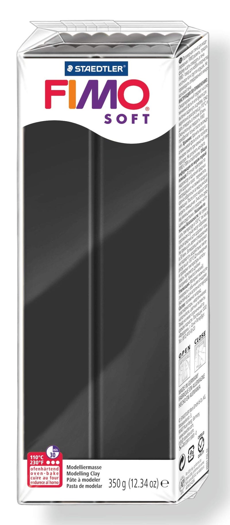 Staedtler 8022-9 06 Fimo Soft Oven-Bake Clay 12.34oz-Black - Image 1