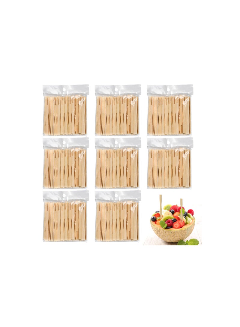 SOLARAE Bamboo Forks, Natural Bamboo Forks, Disposable Mini Forks for Appetizers, Blunt End Appetizer Forks for Charcuterie Board Accessories, Disposable Tiny Toothpick Kids Safe for Party Fruit(1000 PCS) - Image 1