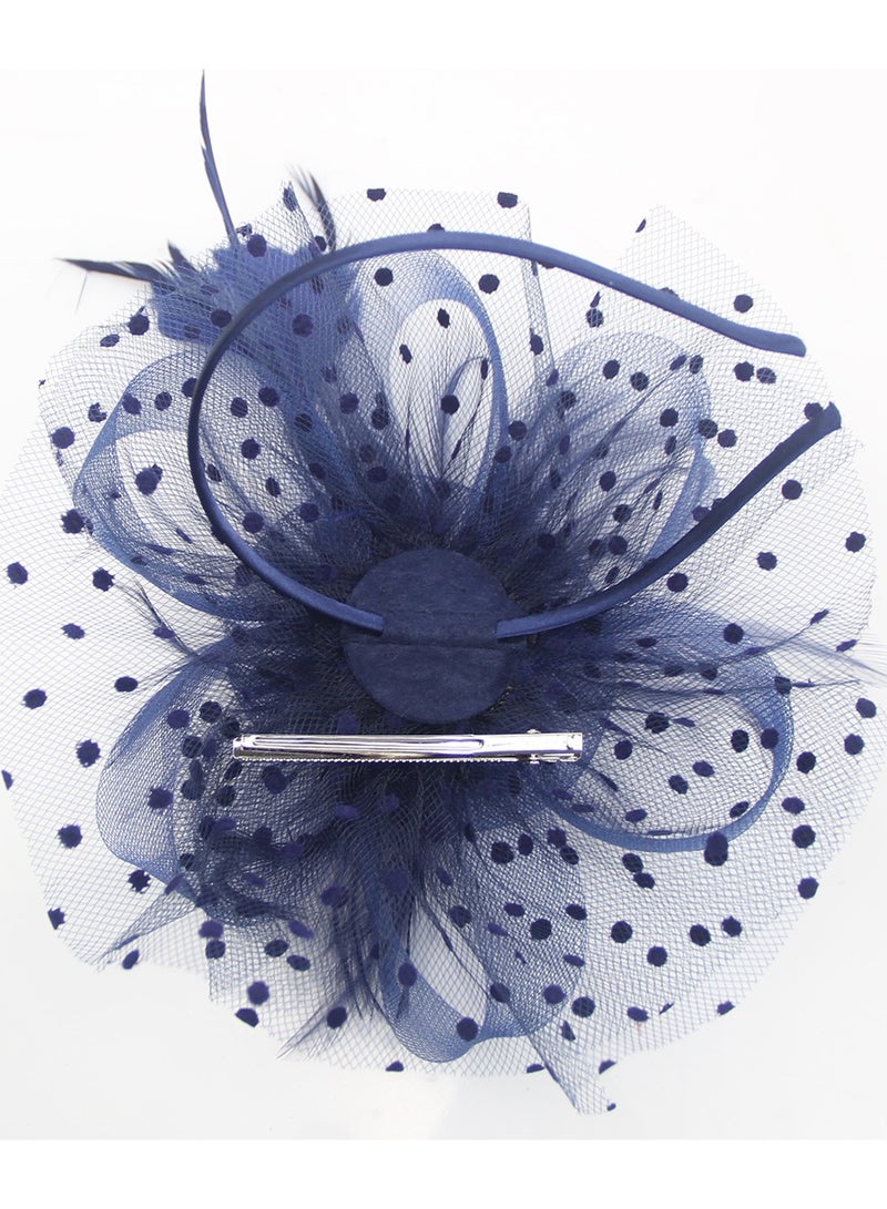 دىدانيالا قبعة دانييلا موناليزا للنساء لحفلات الشاي - أزرق داكن - Image 4