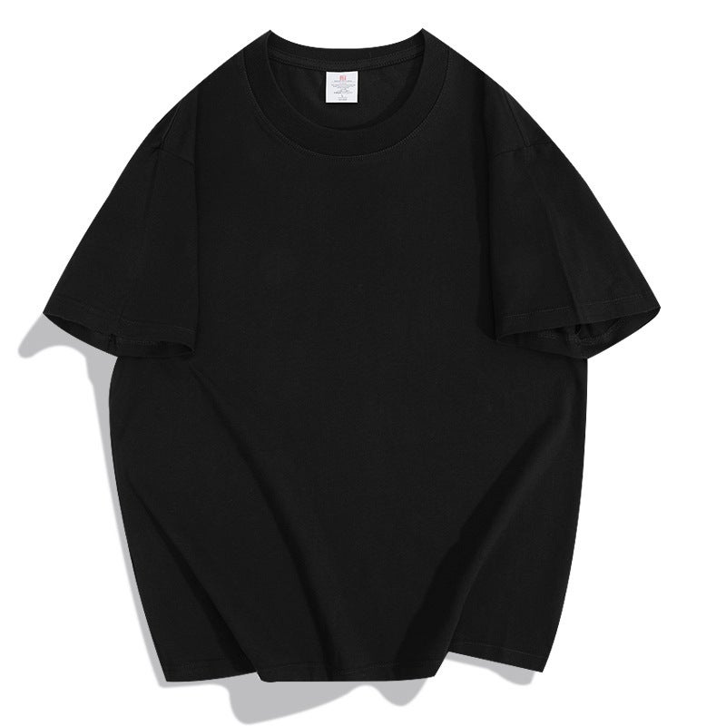 Heavy Cotton Short-Sleeved T-Shirt Men'S And Women'S Summer Trendy Solid Color Pure White All-Match Loose Inner Half-Sleeved Base Top - Image 4