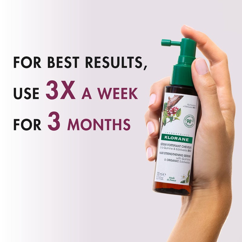 Klorane Strengthening Serum with Quinine and Edelweiss for Thinning Hair, Supports Thicker, Stronger, Healthier Hair, For Men and Women, Paraben, Silicone and Sulfate Free, 3.3 Fl Oz - Image 5