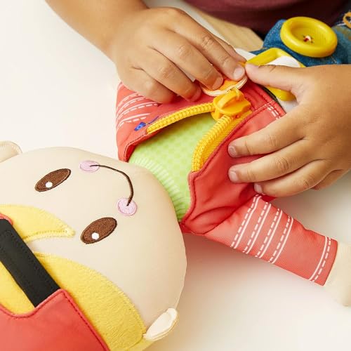 Playskool Dressy Kids Doll with Blonde Hair and Hat, Activity Plush Toy with Zipper, Shoelace, Button, for Kids Ages 2 and Up (Amazon Exclusive) - Image 4