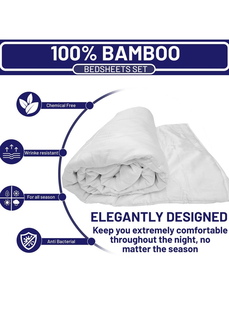 DrSleeep DrSleeep Comforter | 100% Viscose Derived from Bamboo Fabric Fill and Cover | Ultra-Soft, Hypoallergenic, Cooling, and Breathable | 250 GSM | White  - Image 3