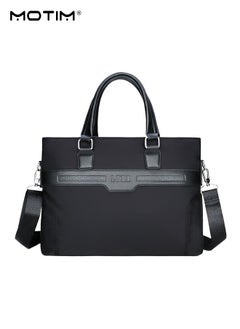 Motim Business Oxford Cloth Briefcase, 14-Inch Laptop Bag, Large Messenger Bag, Soft Top Handle Handbag with Long Straps for Men Travel Office Work  - Image 1