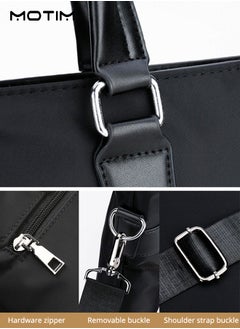 Motim Business Oxford Cloth Briefcase, 14-Inch Laptop Bag, Large Messenger Bag, Soft Top Handle Handbag with Long Straps for Men Travel Office Work  - Image 5
