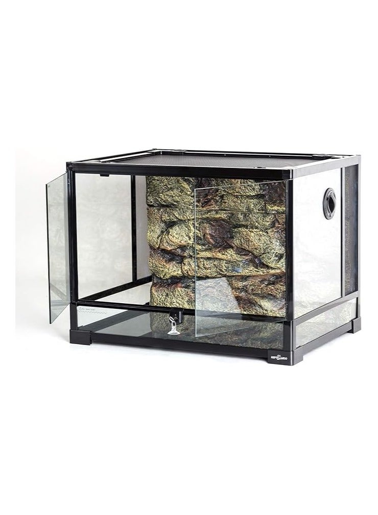 REPTIZOO REPTI ZOO 34 Gallon Large Reptile Glass Terrarium Tank with Foam Backgrounds,Double Hinge Door with Screen Ventilation Reptile Terrarium 24" x 18" x 18"(Knock-Down)  - Image 3