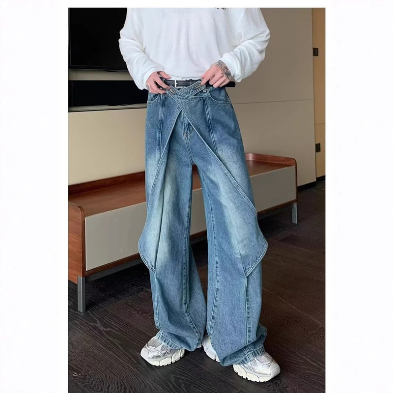 Unisex Classic Denim Jeans Loose Fit Daily Outdoor Wear - Image 3