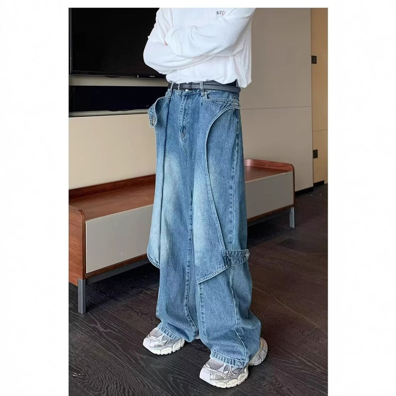 Unisex Classic Denim Jeans Loose Fit Daily Outdoor Wear - Image 4