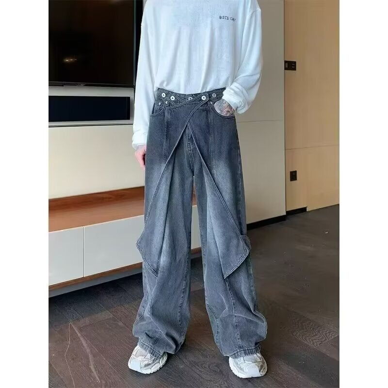 Unisex Classic Denim Jeans Loose Fit Daily Outdoor Wear - Image 2