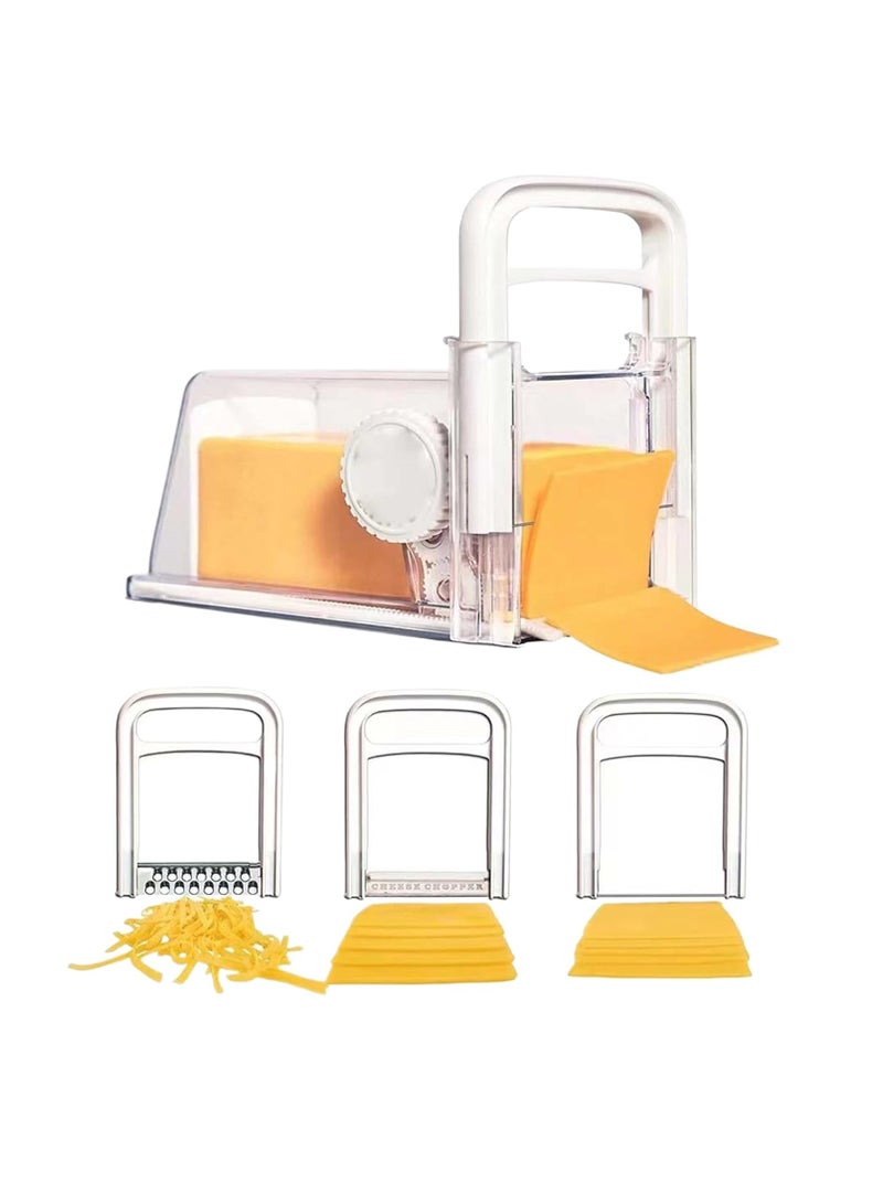 قطاعة الجبن للجبن الكتلي: قطاعة جبن الزبدة 4 في 1 المحمولة باليد، مجموعة قطاعة جبن متعددة الاستخدامات لتقطيع النقانق والسلطة والخضروات والخبز، سلك قطاعة الجبن للاستخدام المنزلي في المطبخ - Image 1