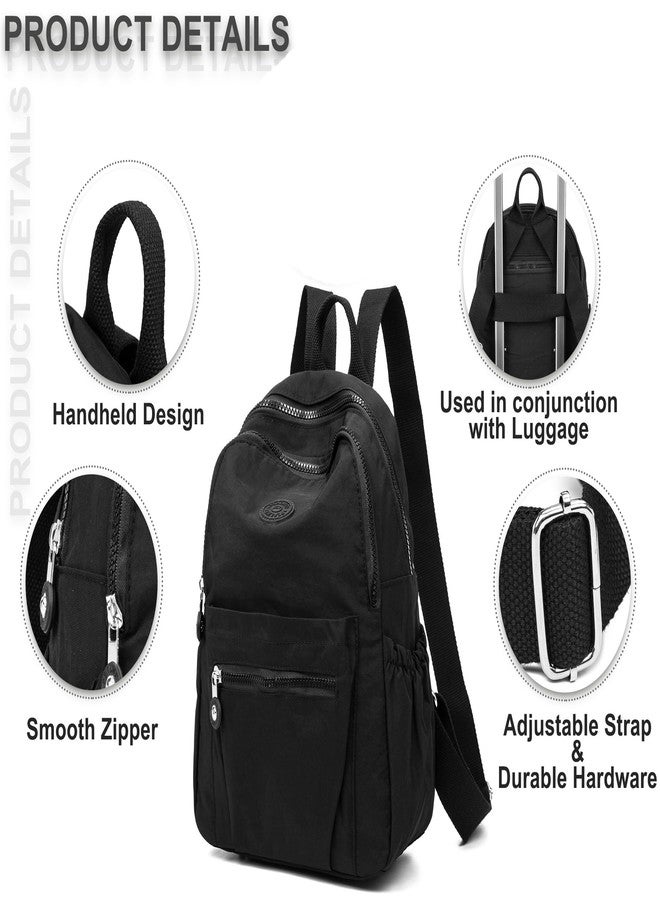 Pealwel Mini Backpack Purse for Women,Small Nylon backpacks for Ladies Backpacks Women Anti Theft Travel Bag, Black, Small, Backpack - Image 4