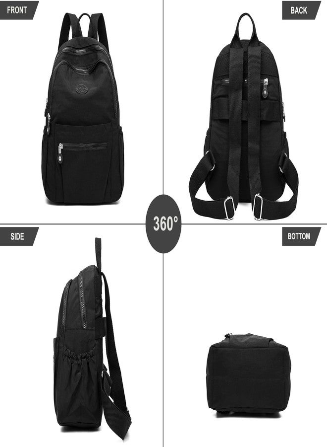 Pealwel Mini Backpack Purse for Women,Small Nylon backpacks for Ladies Backpacks Women Anti Theft Travel Bag, Black, Small, Backpack - Image 3