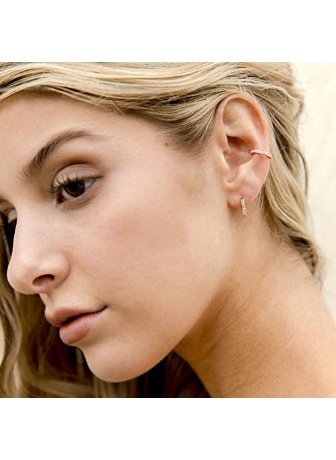 NIBEMINENT - Round Huggie Cuff Earrings - Image 1