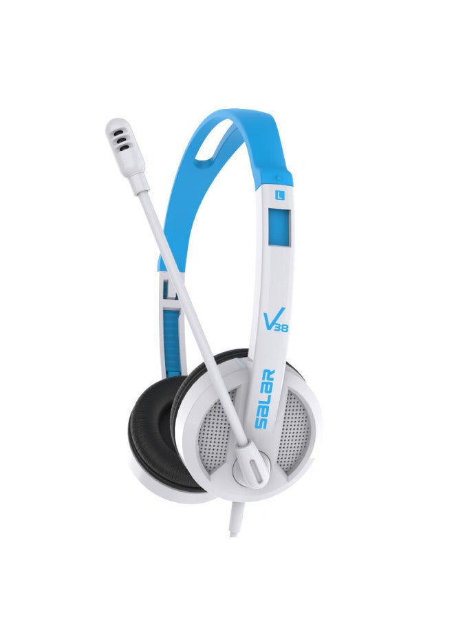 salar Shenglai V38 Laptop Headphones For English Listening, Speaking Practice, And Exam Preparation, Human-computer Dialogue, English Learning Headphones, Student Over-ear Headphones With Microphone, Usb Interface, White - Image 5