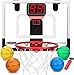 Amarlozn Pro Indoor Mini Basketball Hoop Set for Kids Adults Wall Mount Automatic Scoring Basketball Hoop with 4 Rubber 6 Balls Over The Door Basketball Hoops with Electronic Scoreboard Large Dunk Rim - Image 3