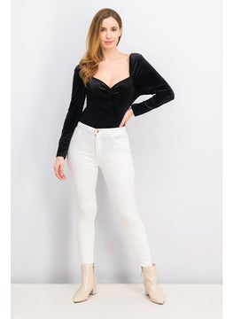 Miss Selfridge Women Petite Plain Long Sleeve Bodysuit, Black  - Image 3