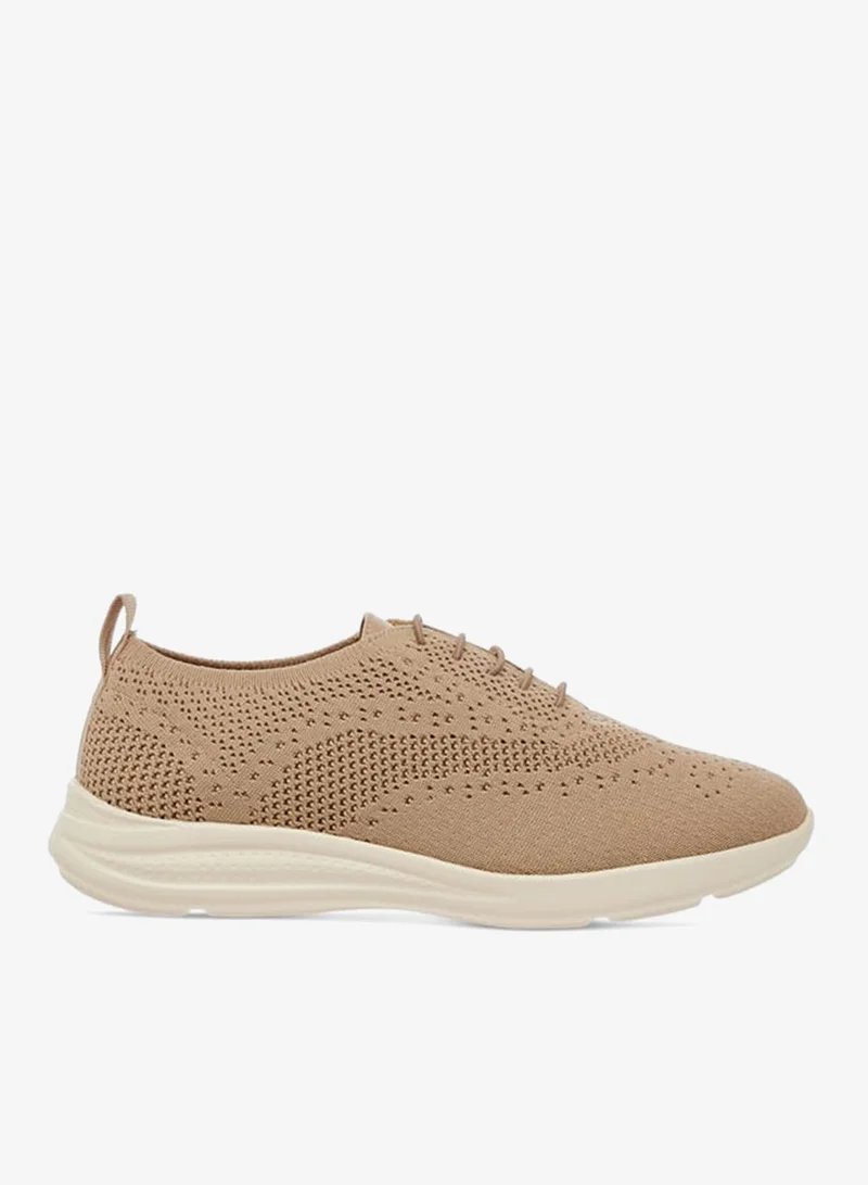 Women's Textured Sneakers with Lace-Up Closure