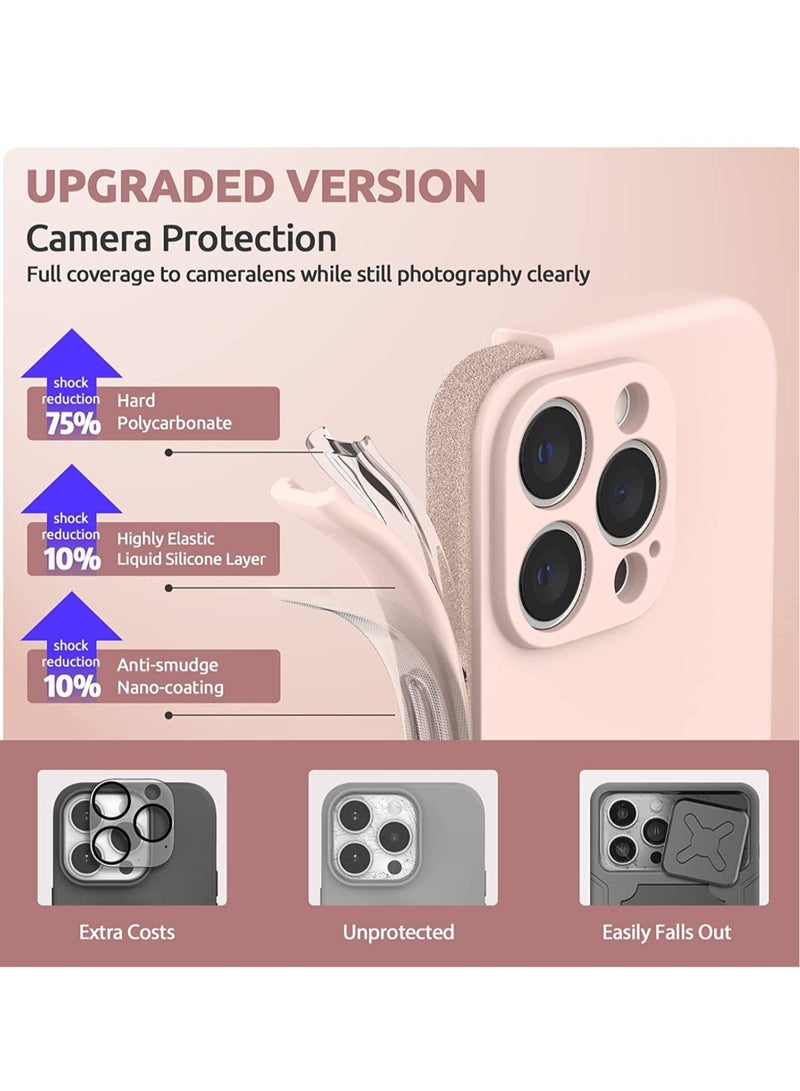 ELTRAZONE Liquid Silicone Case for iPhone 14 Pro Max with Screen Protector [Camera Protection] [Microfiber Lining] Slim Shockproof Protective Phone Cover, 6.7 Inch, Chalk Pink - Image 4