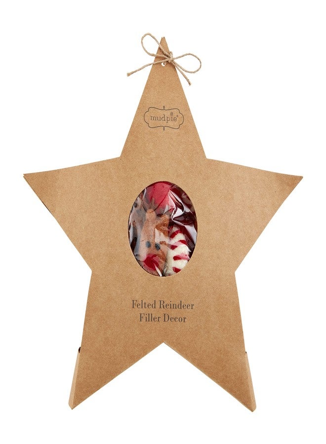 Mud Pie Christmas Felted Filler, Reindeer, 1 1/4" x 2" - Image 1