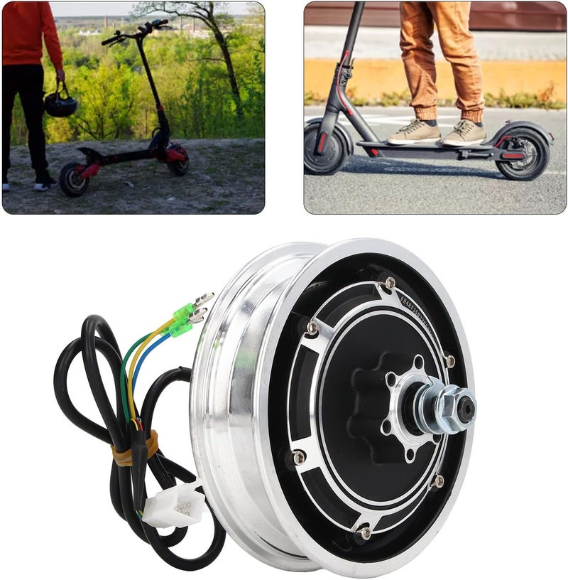 klarako Electric Scooter Hub Motor, 10 Inch 48V 1000W Waterproof Brushless Hub Motor, Aluminum Alloy Electric Bike Wheel Hub Motor Conversion Kit for Electric Bicycle, EBike, Electric Scooter - Image 4