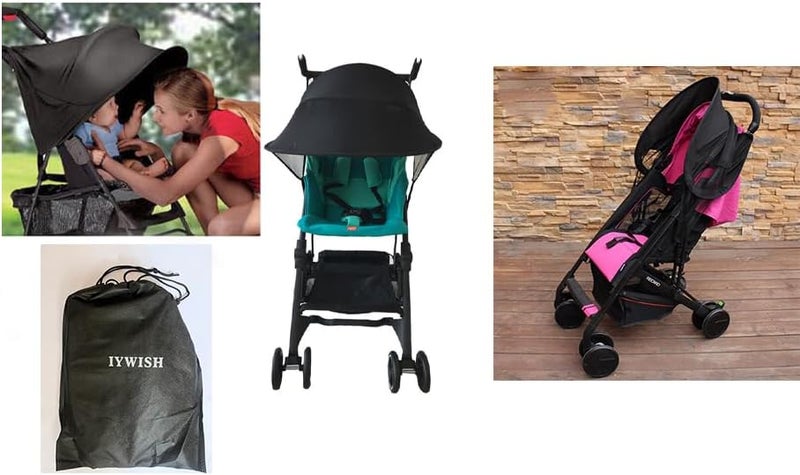 Iywish Baby Stroller Sun Shade Sun Protection Sun Shade for Strollers Car Seats Pram Pushchair Buggy Stroller Sunshade Parasol Sun Rain Shade Canopy Cover Awning Anti-UV Toddlers Stroller Canopy Sun Shade - Image 2
