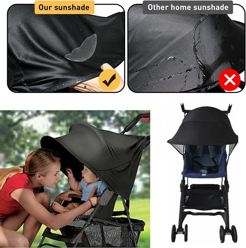 Iywish Baby Stroller Sun Shade Sun Protection Sun Shade for Strollers Car Seats Pram Pushchair Buggy Stroller Sunshade Parasol Sun Rain Shade Canopy Cover Awning Anti-UV Toddlers Stroller Canopy Sun Shade - Image 5