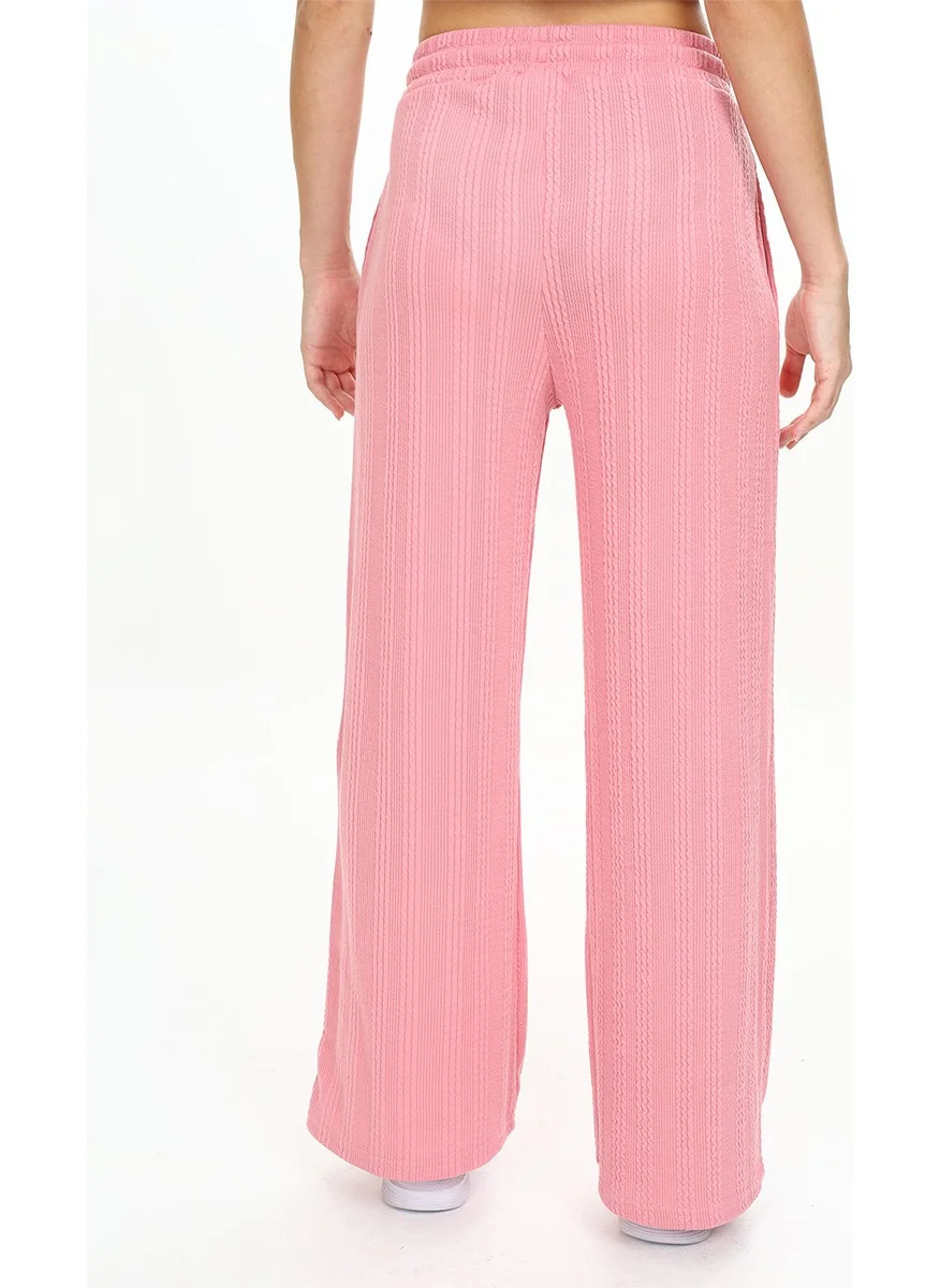 دينوكيدس Girls Wide Leg Pink Basic Tracksuit Bottoms
