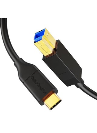 USB 3.1 C to USB B Cable 4FT, USB Printer Cable USB B to C 10Gbps for Thunderbolt 3 Host MacBook Pro Air USB B Printer, External Hard Drive, Docking Station, Scanner, 1.2M Black - pzsku/ZE18F9FEF34C6D89A55A2Z/45/_/1686647381/3cc6d5c6-7d9a-4ead-a4ce-0c417af94e70
