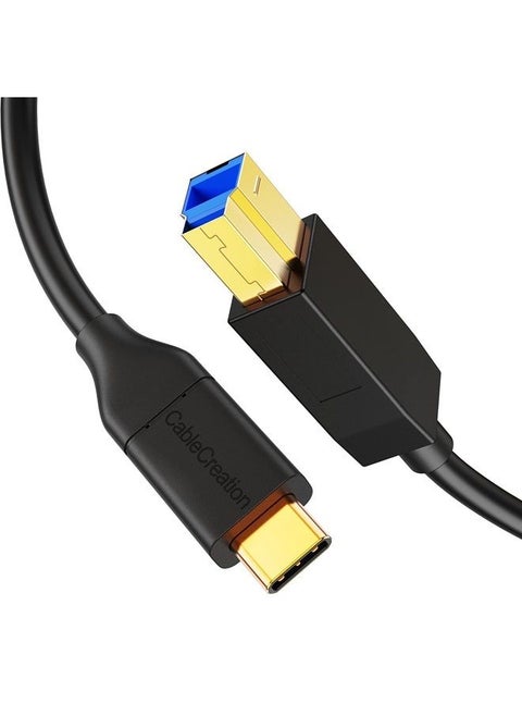 USB 3.1 C to USB B Cable 4FT, USB Printer Cable USB B to C 10Gbps for Thunderbolt 3 Host MacBook Pro Air USB B Printer, External Hard Drive, Docking Station, Scanner, 1.2M Black