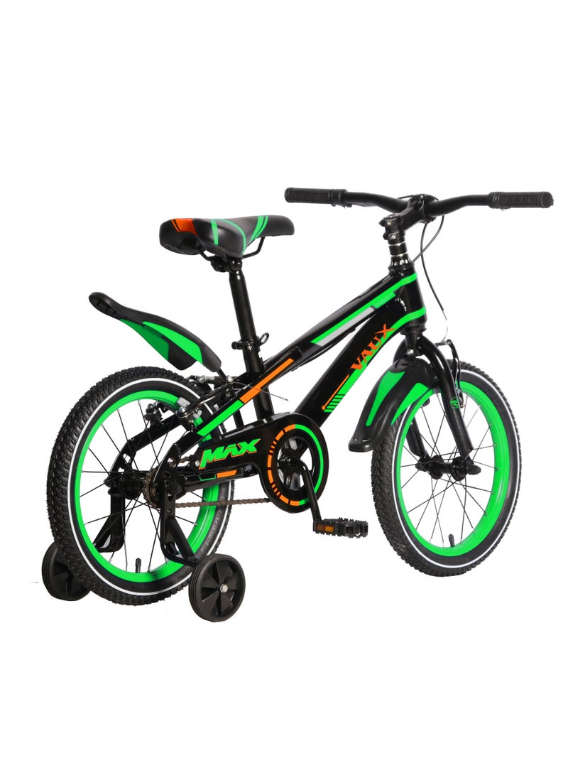 Vaux Max Kids Road Bike || 16 Inch Wheel Size || For Boys Girls|| Adjustable Seat || 16 Inch Training Wheels - Green - Image 3
