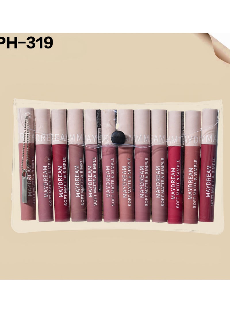 مي دريم أحمر الشفاه روج سائل ثابت مجموعة من 12 قطع - Image 2