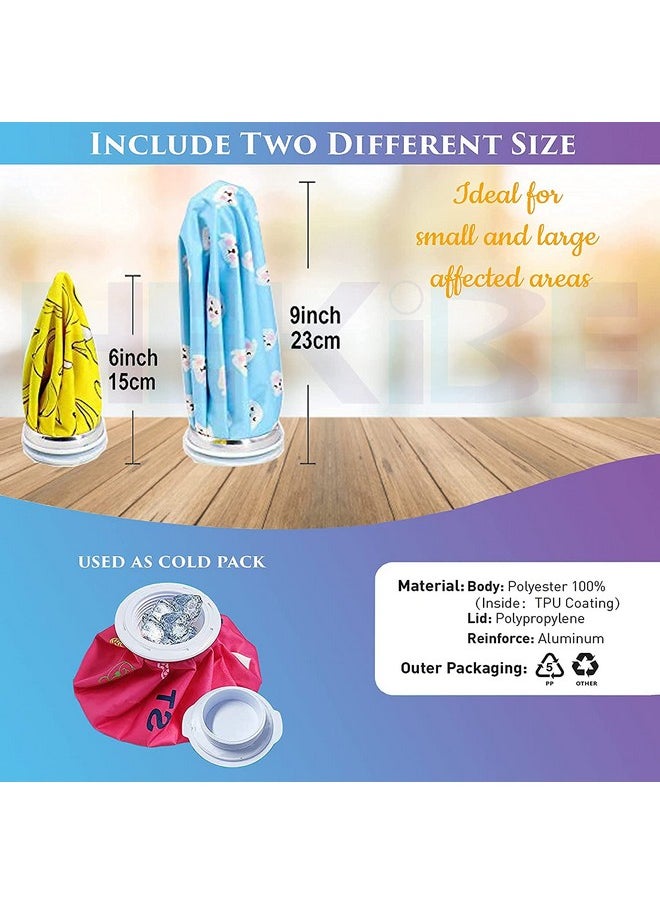 STOLENBAND ® 2 Pieces Care Ice Bag Hot And Cold Ice Bag 6 Inches, 9 Inches Pain Relief Care Ice Bag Reusable Screw Top Ice Bag Hot Cold Therapy For Sports Injury, Knee Head Leg Injury, Mandala Pattern (Multicolour)  - Image 2