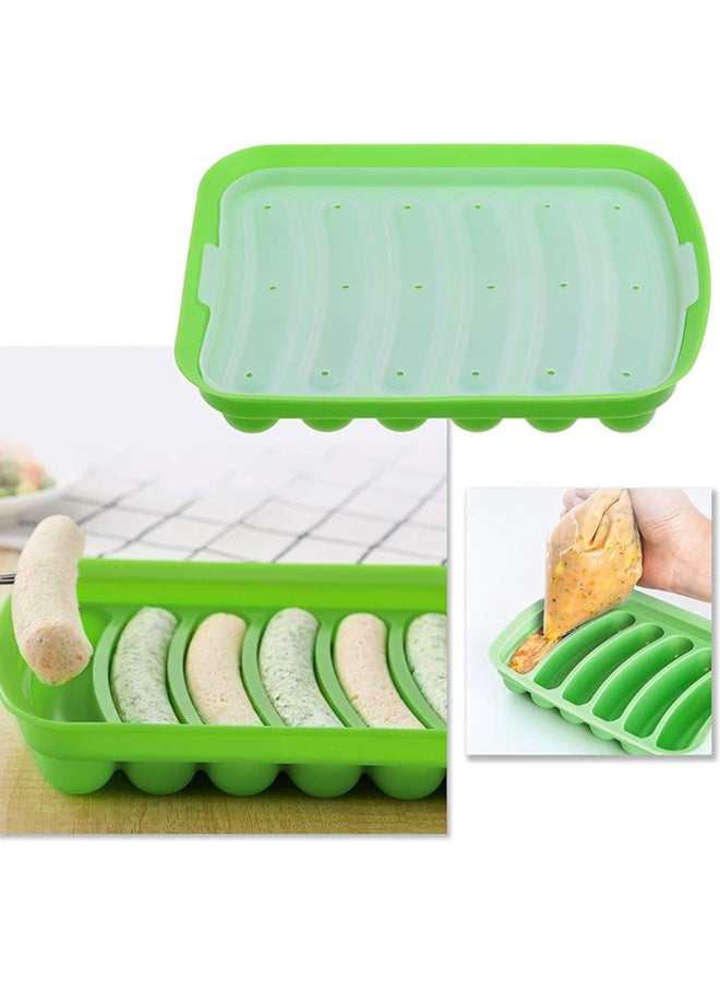 هومستر السيليكون النقانق هوت دوغ القالب، النقانق القالب، اليدوية غير اللاصقة هوت دوغ بن Pan ل DIY Ice Cube علبة الخبز الكعكة الشوكولاتة الحلوى (الأخضر) - Image 2