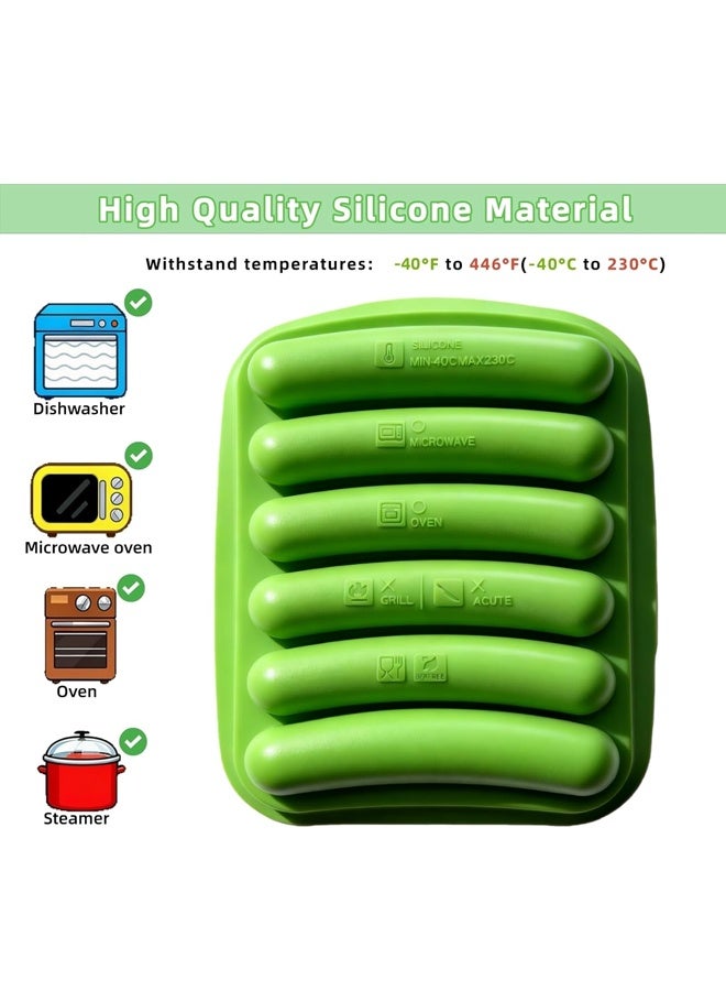 هومستر السيليكون النقانق هوت دوغ القالب، النقانق القالب، اليدوية غير اللاصقة هوت دوغ بن Pan ل DIY Ice Cube علبة الخبز الكعكة الشوكولاتة الحلوى (الأخضر) - Image 3