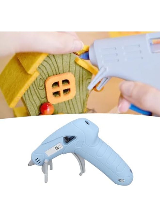 Pssopp Cordless Mini Hot Glue Gun Rechargeable with 30 Glue Sticks Safety Stand Blue for DIY Crafts - Image 5