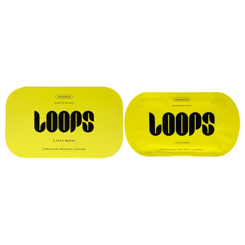 LOOPS SUNRISE SERVICE  Brightening Hydrogel Face Mask  Hydrates Brightens Depuffs  Wakes Up Complexion  Antioxidants Against Free Radical Damage  5 Pc
